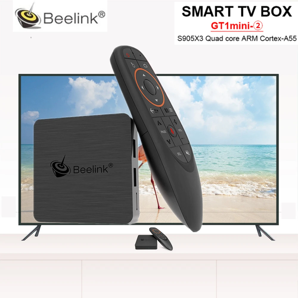 Beelink GT1mini 2 Smart tv Box Amlogic S905X3 Android 9,0 4 Гб DDR4 64 Гб 5G WiFi 1000M 4K телеприставка с голосовым пультом дистанционного управления