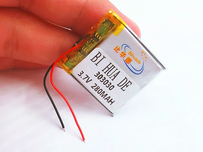 

Polymer 303030 033030 3.7V 280MAH Rechargeable Lithium Battery With PCM For MP3 MP4 MP5 GPS Headset Electric Toy Voice Recorder