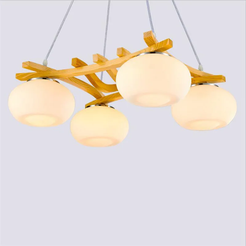 2017Modern Nordic Style Pendant Lamp For Living Room Home Decoration Wooden Glass Lamp Shade E27 Bulb AC 110V/220V Pendant Lamp