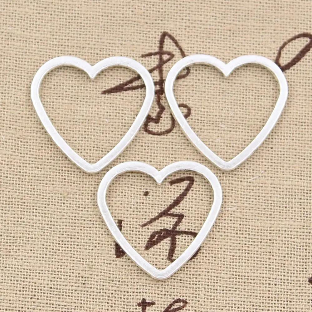 

8pcs Charms heart 24x25mm Antique Making pendant fit,Vintage Tibetan Silver Bronze,DIY bracelet necklace