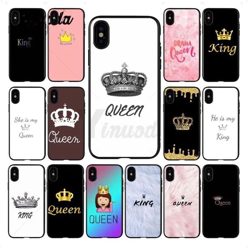 Best Yinuoda queen and king pink princess Luxury Unique Design Phone Cover for iphone X XS MAX 8 7 6S Plus 5S SE XR Cellphones