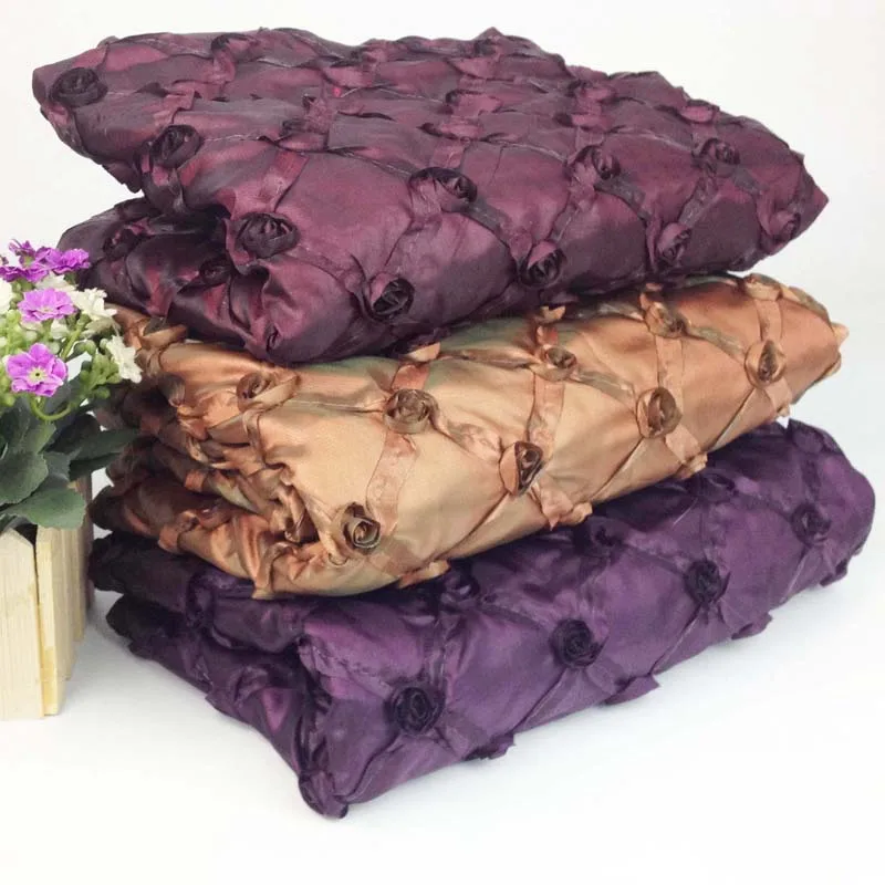 

1Yard 91*130cm,Crepe Taffeta Ribbon Embroidery Fabric,Decorative Taffeta Table Cloth Fabric,Wedding Patchwork Sewing Table Cloth