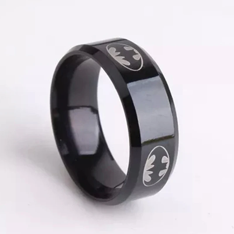 6mm Black Punk Rings Wedding Ring Stainless Steel ...