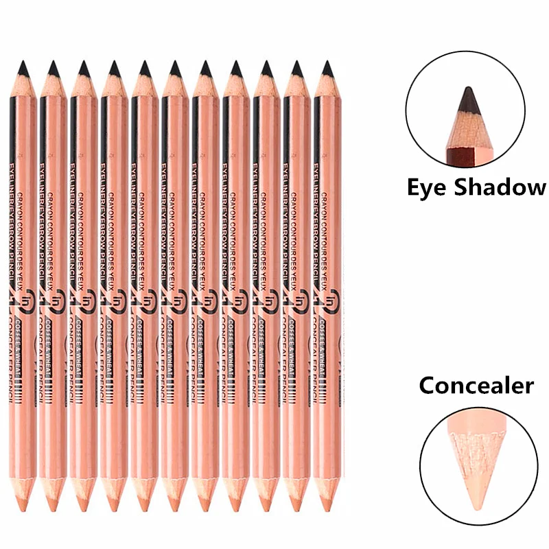 

12 PCS/Set 2 in 1 Eyeshadow+Concealer Two Head Waterproof Eye Liner Face Powder Concealer Makeup Kits