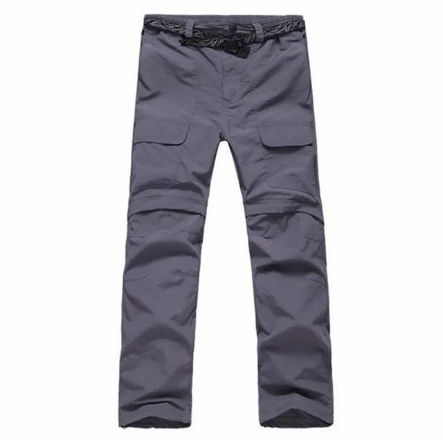 Новые съемные летние походные брюки для мужчин быстросохнущие дышащие уличные штаны для туризма кемпинга отдыха путешествия спортивные брюки - Цвет: gray
