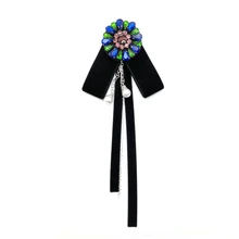 Ретро бархатный женский галстук-бабочка s женский бант девушка Шипованная брошь с кисточкой официантка шеи одежда рубашка аксессуары