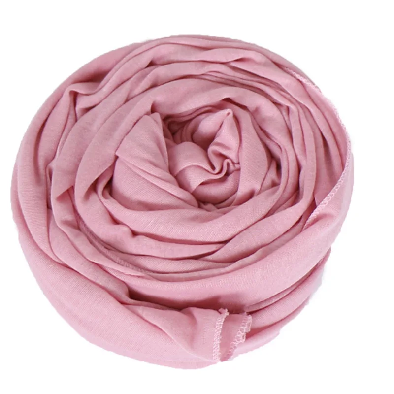 Muslim Hijab Jersey Scarf Soft Solid Shawl Headscarf foulard femme musulman Islam Clothing Arab Wrap Head Scarves hoofddoek