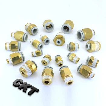 

free shipping male thread connector 30pcs KJH series KJH06-M5/M6 Miniature Straight connector plug 2-6 mm PU/nylon