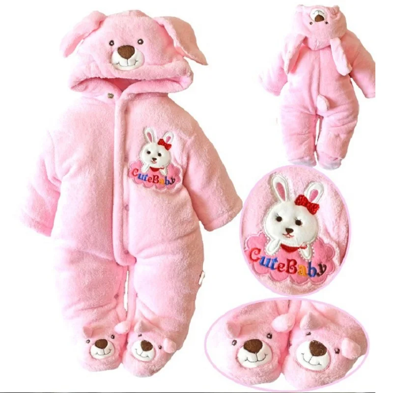 Bebé recién nacido Ropa de Coral polar cálido invierno Niño Rompers Cartoon ropa infantil Meninas oso abajo Snowsuit Bebe mono Bebé recién nacido Ropa de Coral polar cálido invierno Niño Rompers Cartoon ropa infantil Meninas oso abajo Snowsuit Bebe mono