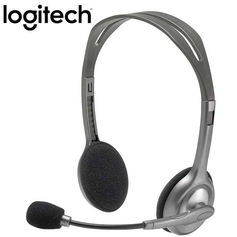 logitech H110 стерео гарнитура Музыка для работы за компьютером, игровая гарнитура С микрофоном и монопод с проводным управлением и автоматическим