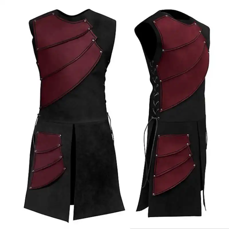 Fashion Men Hot Tops Theme Party Medieval Costumes Archer Leather