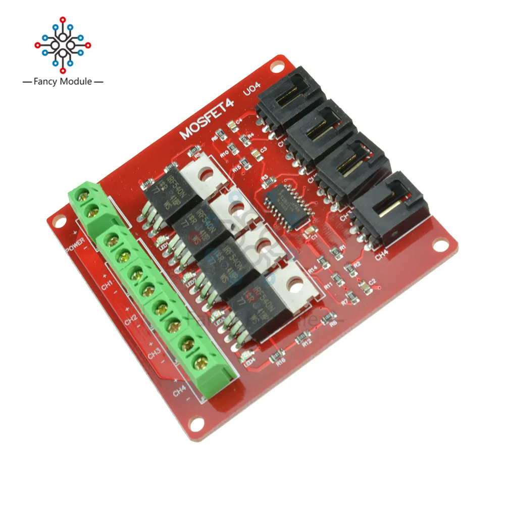 Четырехканальная 4-канальная Кнопка MOSFET IRF540 V4.0 + модуль переключателя для Arduino |