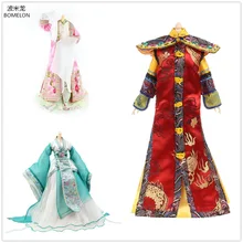Китайская кукольная одежда ручной работы, древний костюм, Женская кукольная одежда, платье для 30 см, Bjd 1/6, куклы, аксессуары, игрушки для девочек