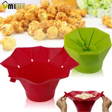 De alta Calidad de Silicona DIY Cubo de Palomitas de maíz de Microondas Tazón de Palomitas de maíz Fabricante Popper Contenedor Merienda Saludable Casa Nuevas Herramientas de la Hornada