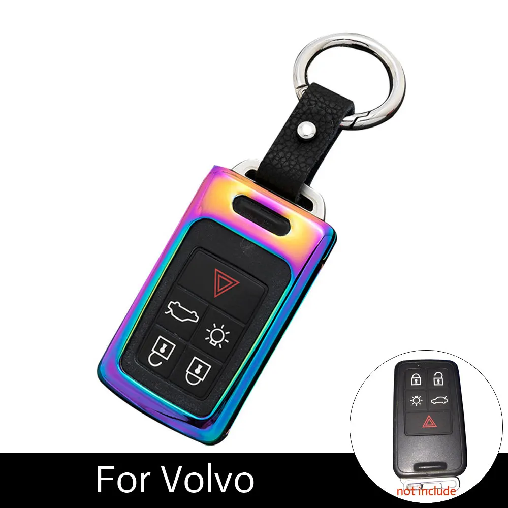 

ATOBABI Color Zinc Alloy Metal Smart Keyless Remote Entry Key Fob Shell Case Cover for Volvo XC60 S60 V40 V60 5 6 Buttons Keys