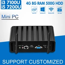 7TH Gen Intel Core i3 7100U i5 7200U Мини-ПК Окна 10 Linux мини-офисный компьютер 4 К HTPC kaby Lake NUC Desktop 300 м WI-FI