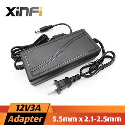 Xinfi 12V3A AC 100 В-240 В адаптер конвертер DC 12 В 3A 3000mA Питание EU/US/ AU 5.5 мм x 2.1-2.5 мм для Светодиодный CCTV светодиодный ЖК-дисплей Мониторы