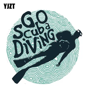 

YJZT 13CM*13CM Funny Go Scuba Diving PVC Decoration Car Sticker 11-00240