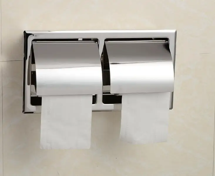 Бесплатная доставка держатель туалетной бумаги из нержавеющей стали полированный хромированный настенный скрытый для ванны рулон