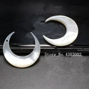 

10pcs/lot 30mm Wholesale White Natural Moon Cabochon Mother of Pearl shell for DIY Jewelry Moon Cut MOP Pearl shell