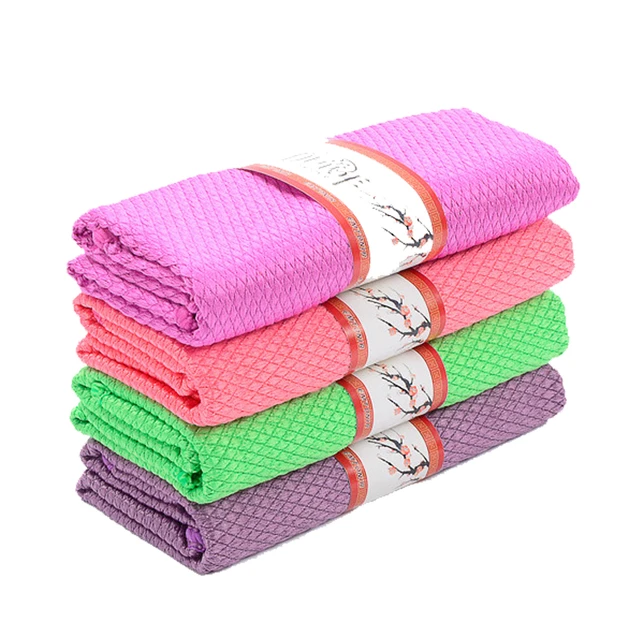 Lot de 3 pièces de serviettes de nettoyage en microfibre douce,chiffon  absorbant pour le ménage