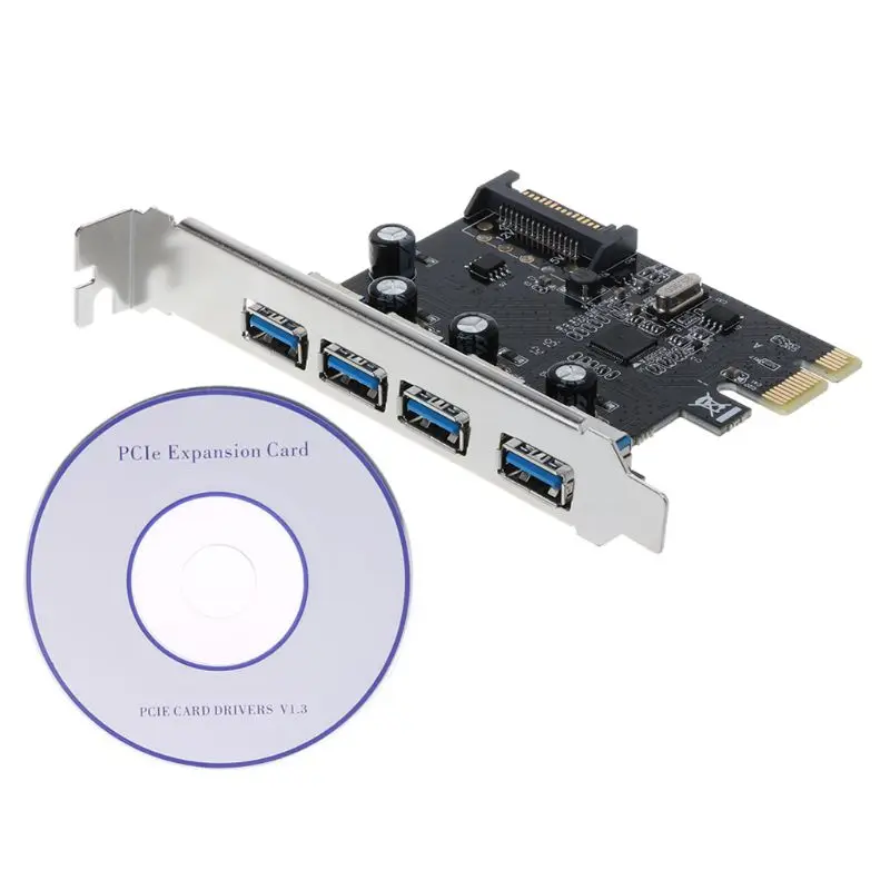 PCI-E PCI Express к USB 3,0 через Чип SATA интерфейс 4 порта адаптер конвертер карты для рабочего стола Windows XP/Vista/Win7/Win8/Win10