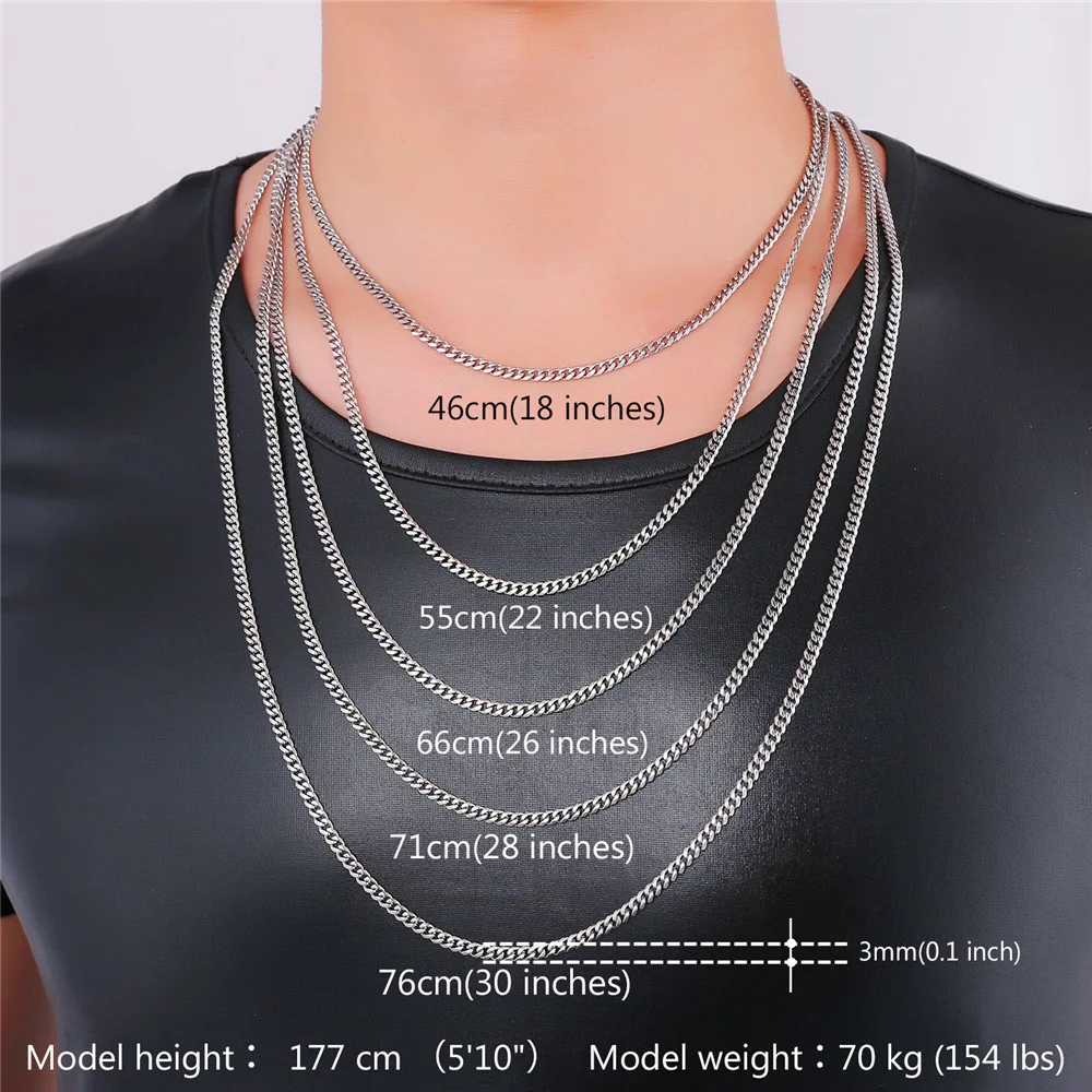 Starlord Cuban Link Chain Necklace 3mm 
