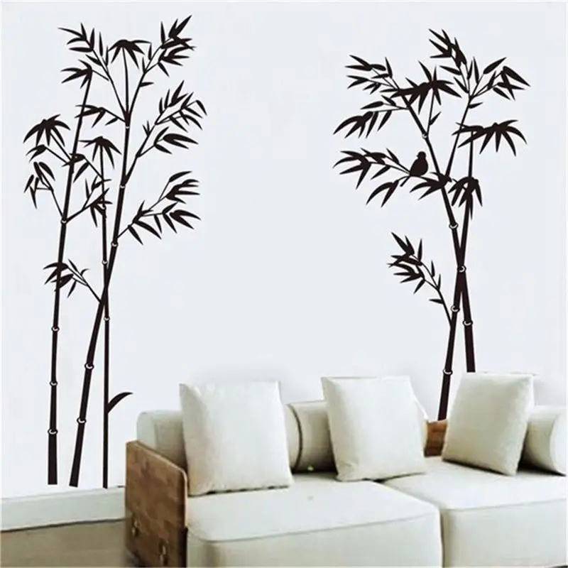 New Bamboo Mural Craft Art Black Wall Sticker Decals Home Decoration