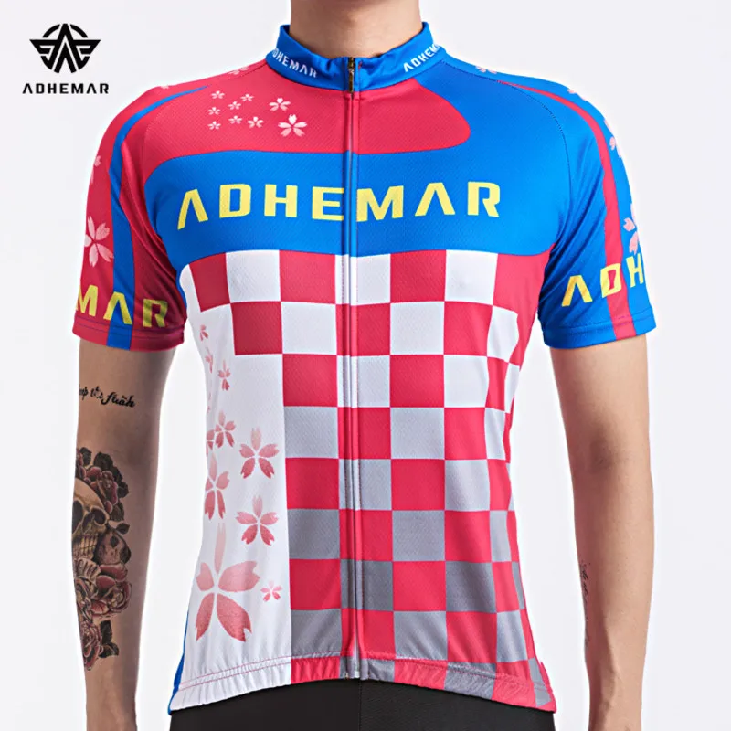 Adhemar traspirante cycling jersey estate da corsa abbigliamento ciclismo jersey a maniche corte asciugatura rapida abbigliamento sportivo camicia