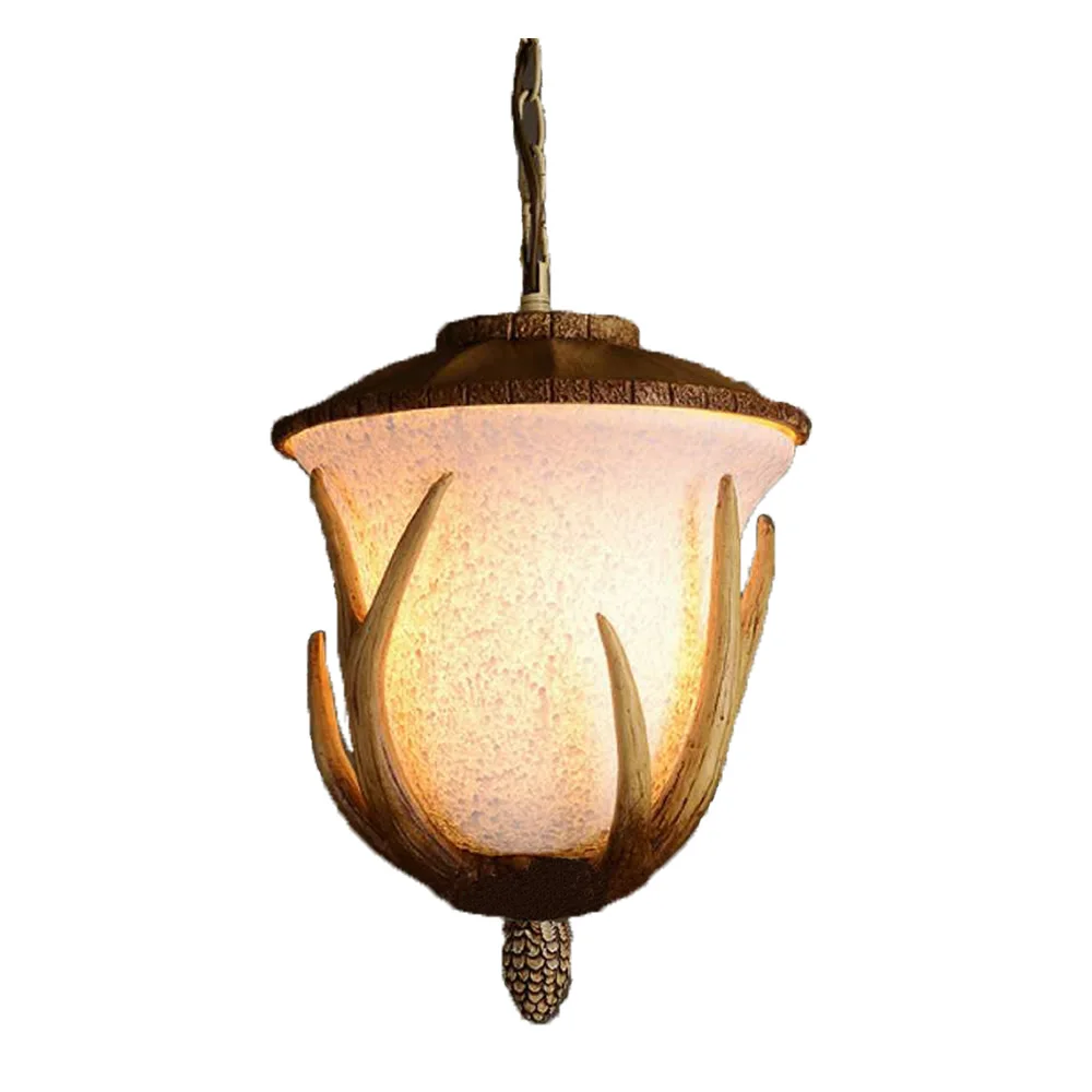 

Single head antler chandelier American country living room dining room bedroom lighting bar restaurant coffee shop creative lamp