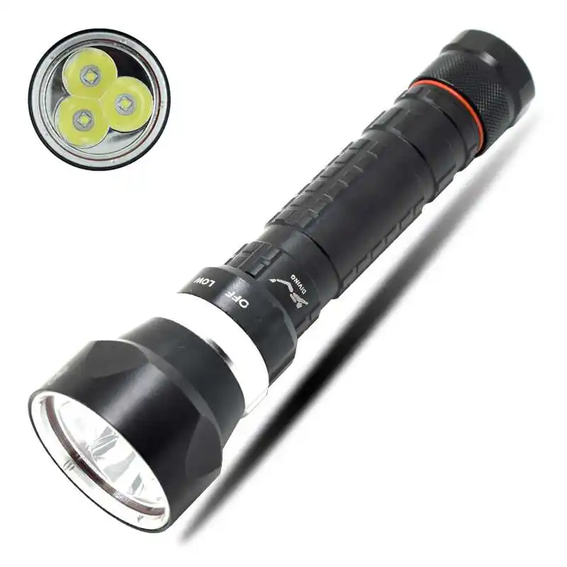 

5000 Lumen Lantern Scuba Diving XM-L2 LED Flashlight Torch Waterproof Light Power By 2x18650 Battery lamp for underwater hunting