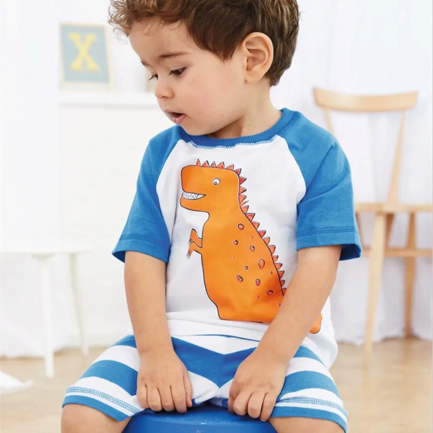 

Little maven 1-6Years Dinosaur Print Summer Suit For Boy Two-Piece Summer Kit For Boy Shorts For Baby Boy Childrens Clothing