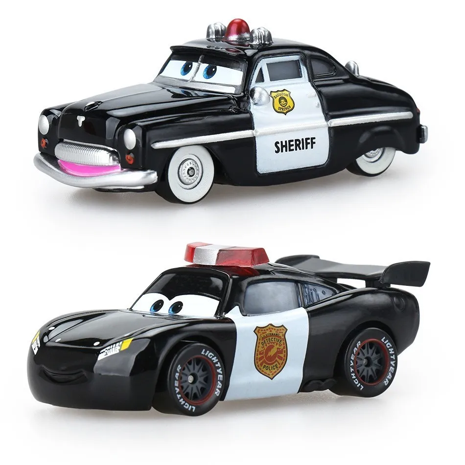 Disney Pixar Cars 3 Lightning Mcqueen 1:55 Police Car Diecast Brand Metal Alloy Toys Birthday Gift For Kids Car Toys Friends