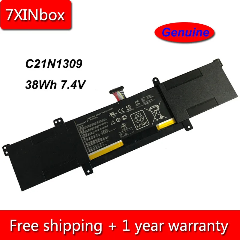 

7XINbox 38Wh 4965mAh 7.4V Genuine C21N1309 Laptop Battery For Asus VivoBook S301LA S301LP Q301L C21PQ2H 0B200-00580100M Series
