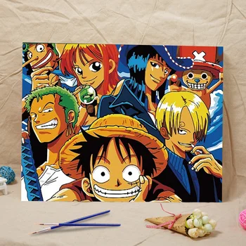 

MOLEK ONE PIECE Luffy Oil Painting by Numbers Kids Painting on Canvas Drawing Initiation Home Decor for Living Room Bedroom