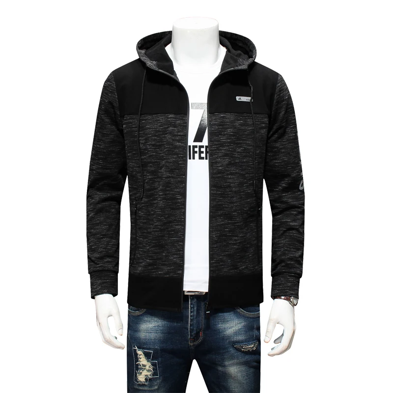 2018 spring and autumn men's flight jacket zipper dark cotton slim fit pilot coat college hooded size 8xl 7xl 6xl 5 | Мужская одежда