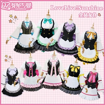 

Anime LoveLive!Sunshine Cos Cute Black And White Maid Dress All Member Carnival Halloween Cosplay Costume Custom-Made Any Size