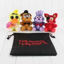 4pcs SET in bag Cartoon Movie FNAF Foxy Bonnie 5 Five Nights at Freddys Plush Doll