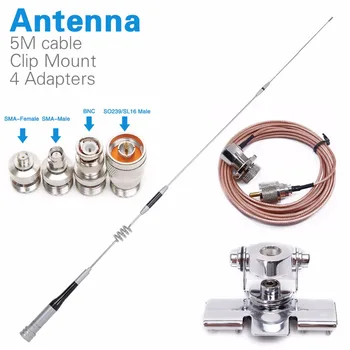 

Diamond SG-7200 Dual Band Antenna+Clip Mnout +SMA-F/SMA-M/BNC/SL16 4 Adapters for Baofeng UV-5R UV-82 Walkie Talkie Mobile Radio