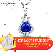 Подвеска для женщин, винтажный триллион 8,5 мм, твердая подвеска из белого золота 18 К, подвеска из танзанита, ожерелье, бриллианты, вечерние свадебные украшения