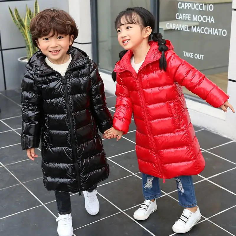 

2019 New Winter Children Boys Girls Jackets Clothes Kids Thick Warm Hooded White Duck Down Coats Teenage Parka Outwear F28