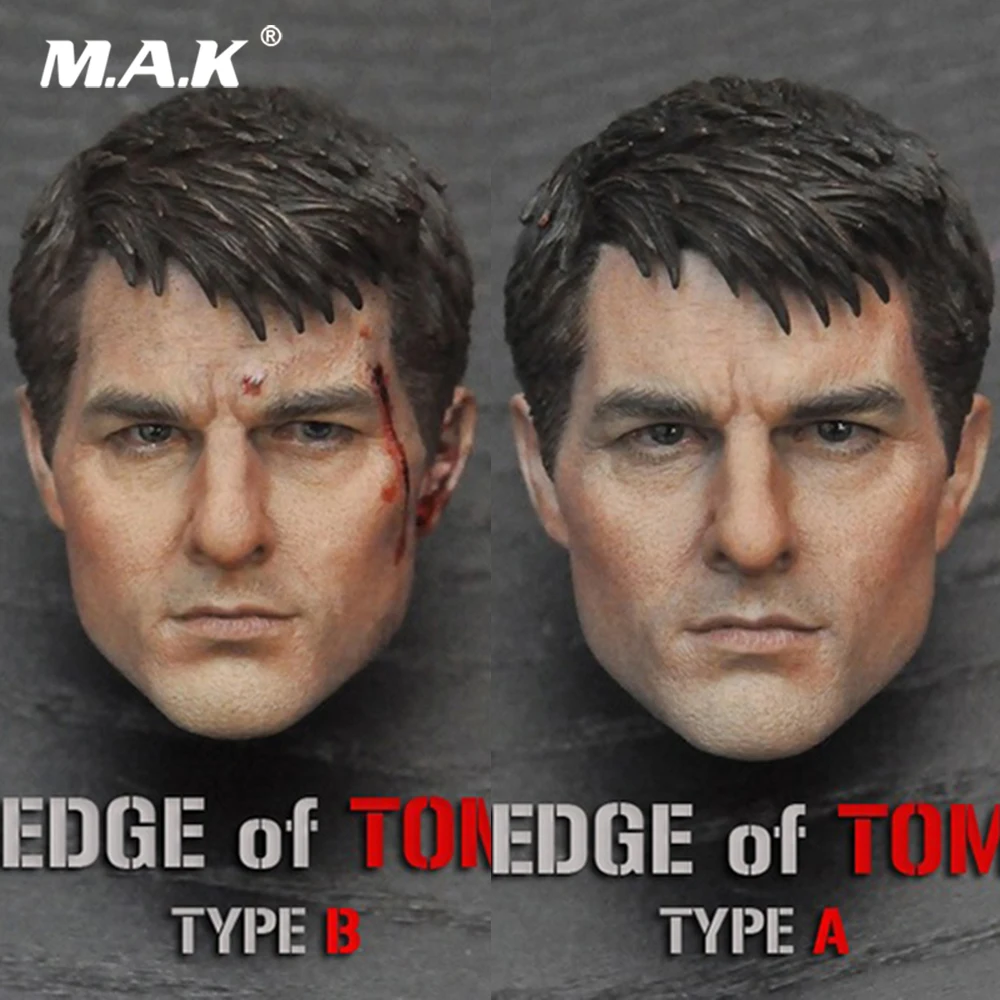 

1/6 Male Head Sculpt Edge of Tomorrow Tom Cruise Head Carved US Actor Head Model Nomarl/Damaged for 12'' Action Figure Body