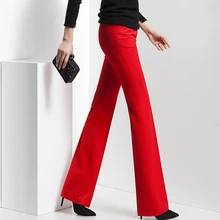 2016 spring and autumn new red high waist female women girls plus size brand Straight pants trousers clothing clothes