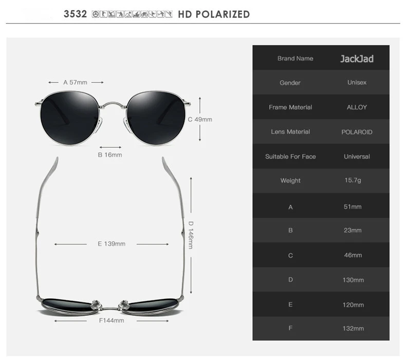 JackJad модные 3532 поляризованные круглые металлические стильные солнцезащитные очки складные винтажные новые брендовые дизайнерские солнцезащитные очки Oculos De Sol