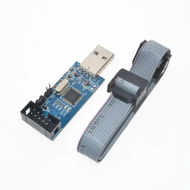 2 шт. = 1 шт. SBASP USB AVR программист для Atmel USB ASP USBISP ISP загрузчик+ 1 шт. 10PIN до 6PIN адаптер WAVGAT