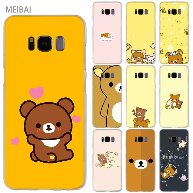 

cute bear rilakkuma Transparent hard Case for Samsung Galaxy S8 case S7 S6 Edge S9 S8 Plus s6 edge plus Galaxy Note 9 cover