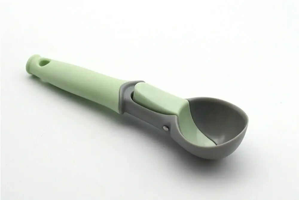 Полезная совок для мороженного шаровая машина большой совок пюре Фрукты Арбуз ложка мерная ручка кухонный инструмент 6 см - Цвет: Зеленый