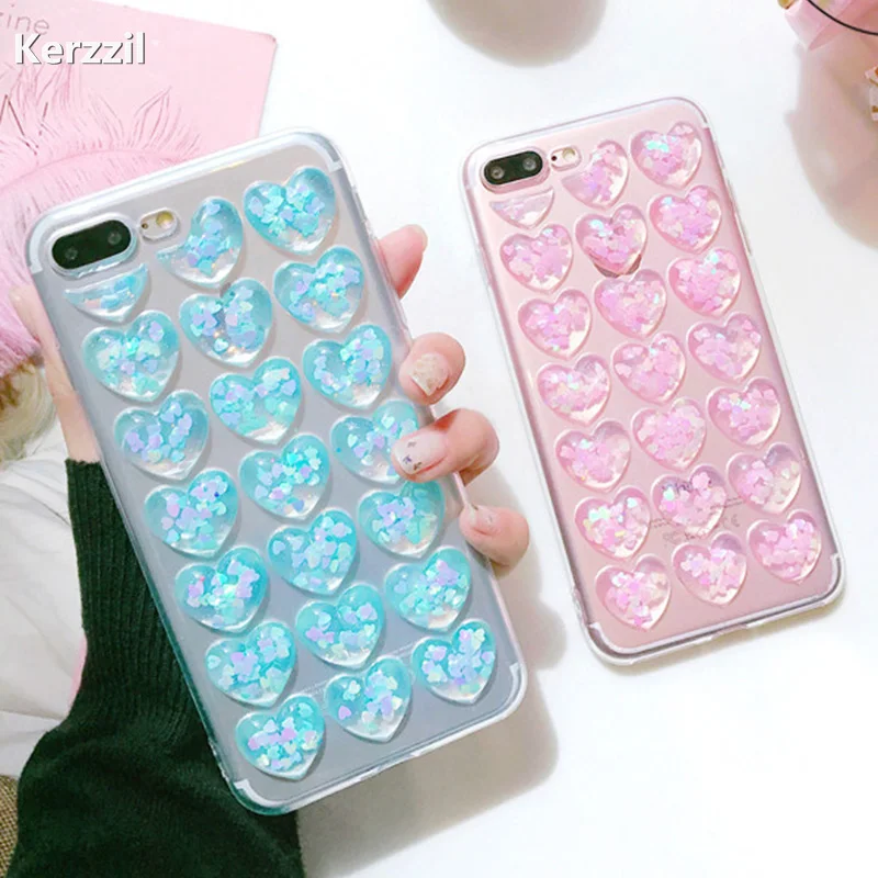 Чехол для телефона Kerzzil с 3d-изображением сердца карамельных цветов iPhone 7 6 6S Plus
