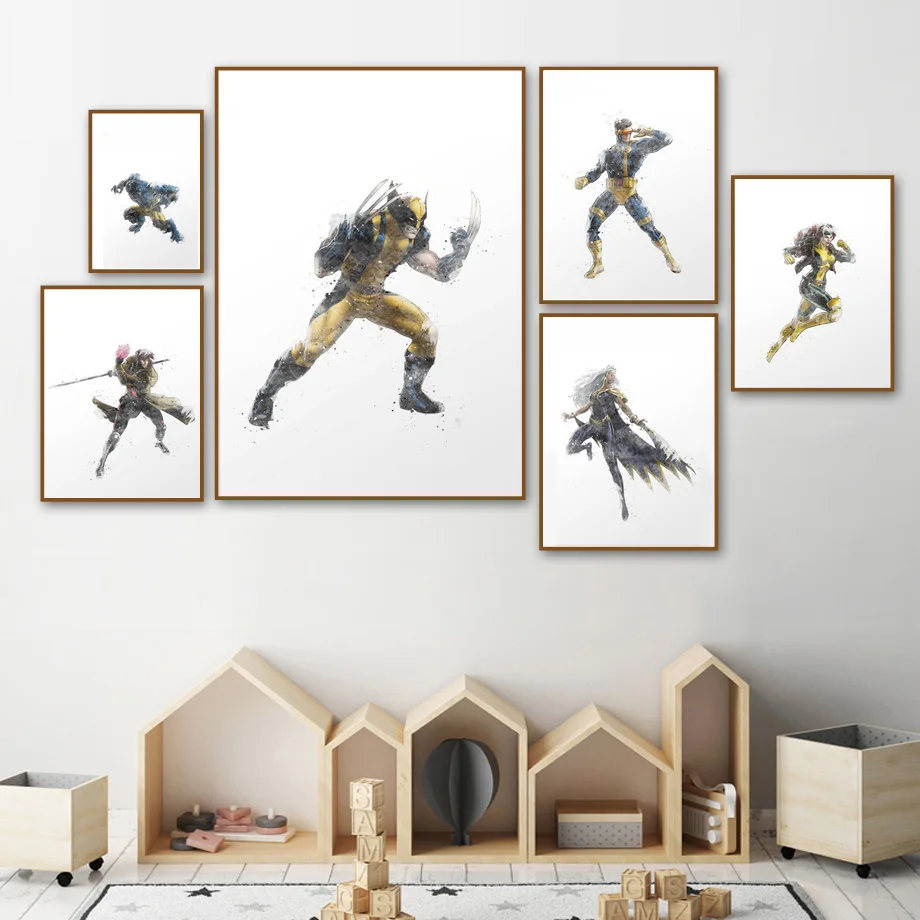 

Cyclops Wolverine Storm Gambit Wall Art Canvas Painting Anime Nordic Posters And Prints Superhero Wall Pictures For Kids Room