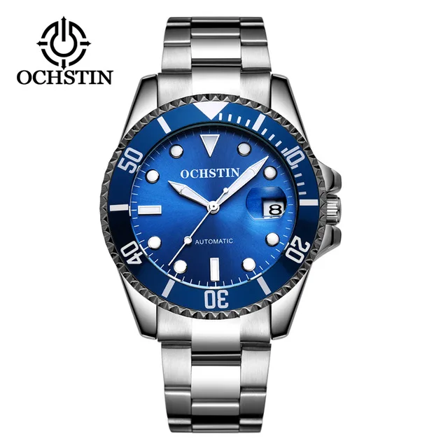 OCHSTIN фирменный дизайн Роскошные мужские турбийон автоматические часы из нержавеющей стали водонепроницаемые деловые механические наручные часы - Цвет: Blue